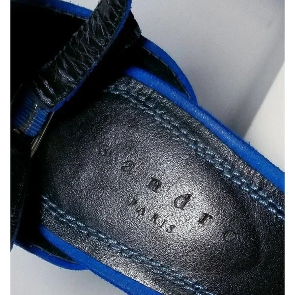 SANDRO PARIS ALINA NEON COBALT BLUE STRAPPY SANDALS SHOES $470 38 / US 7.5 7 1/2 - Picture 9 of 12